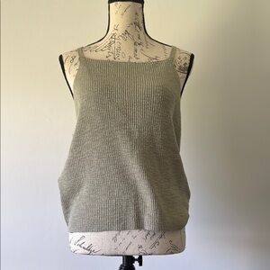 LOFT Olive Green Ribbed Tank Top